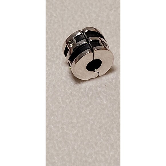 Retired Pandora Sterling Silver Sparkling Abstract Clip 790291CZ - Picture 3 of 7